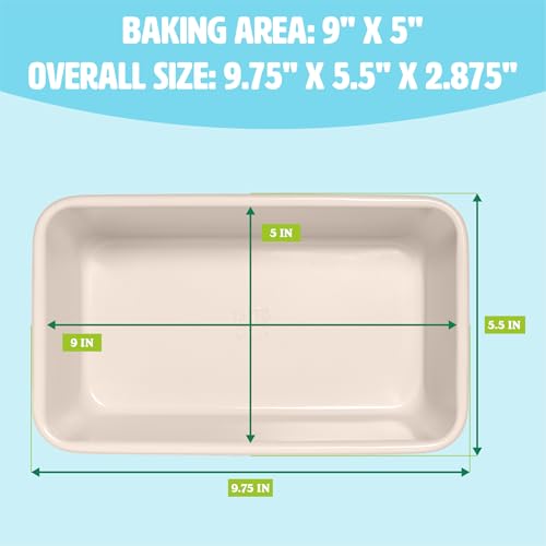 Clean Ceramic Loaf Pan Set (9-Inch x 5-Inch / Aqua)