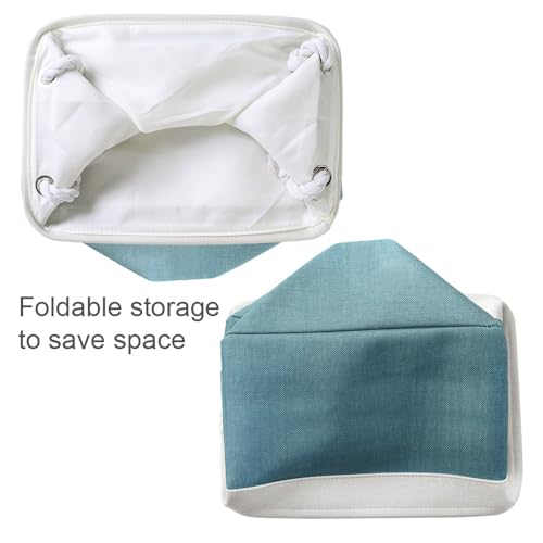 Organization and Storage basket for Organizing (White And Green / 3PCS/Large Cube - 16L×12W×12H)