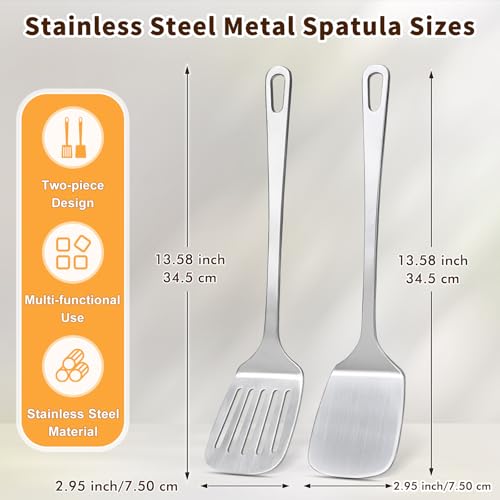2 Pcs Stainless Steel Spatulas Set (2 Count)