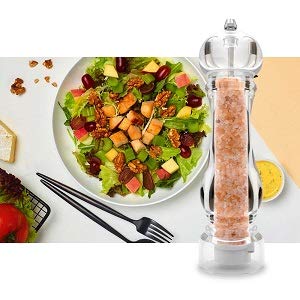 salt and pepper grinder mill set refillable large (Black Box 2 Pack)