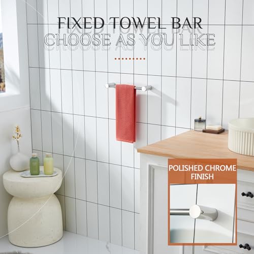 Towel Bar for Bathroom Wall Chrome 12 (Polishd Chrome / 12-Inch)