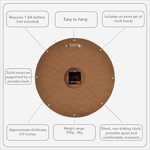 Handmade Copper Wall Clock Artisan Touch in Every Piece (Black Tree of Time / 17.7)