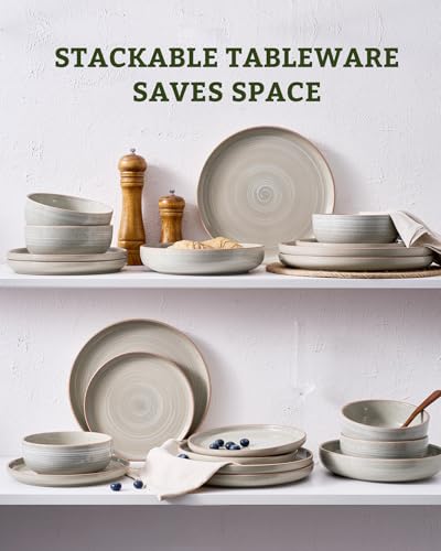 Meteor 18 Piece Stoneware Dinnerware Set (Matcha Green / Service for 6 (Standard Dinner Set))