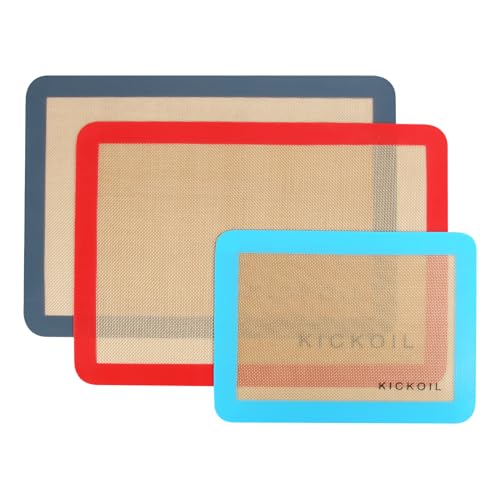 Silicone Baking Mats Set of 3 (2 Half Sheet + 1 Quarter Sheet)