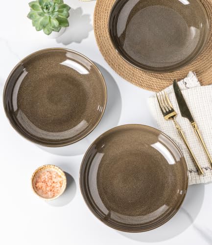 9.0" Ceramic Pasta Bowls Set of 6 (Set of 6 / Coffee)