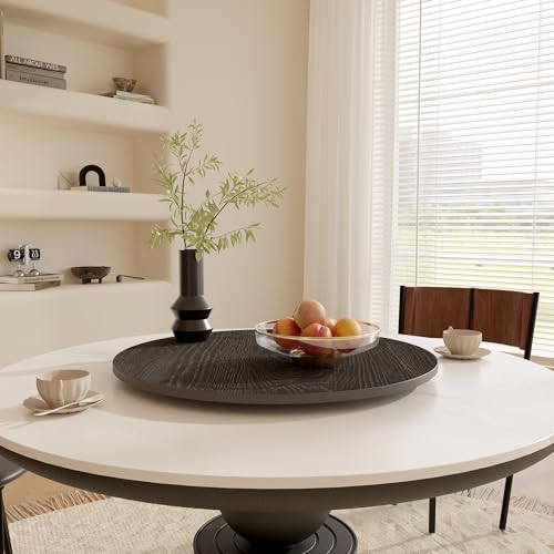 23.6" Sintered Stone Lazy Susan for Table Top (Black Wood / 60CM)