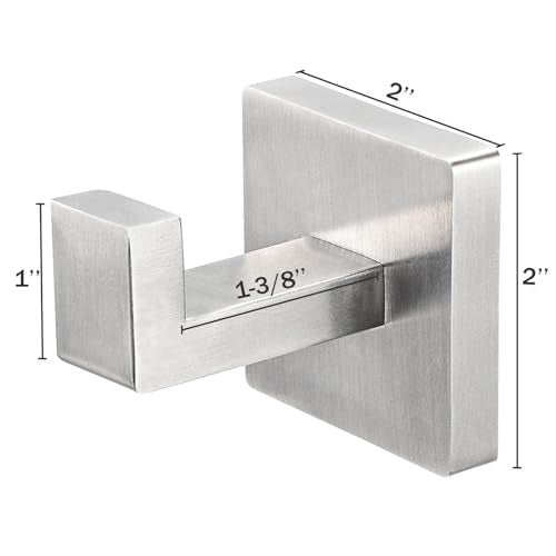 4 Pack Towel Hooks Hand Towel Holder Bathroom Robe Hanger Silver (Square / Silver)