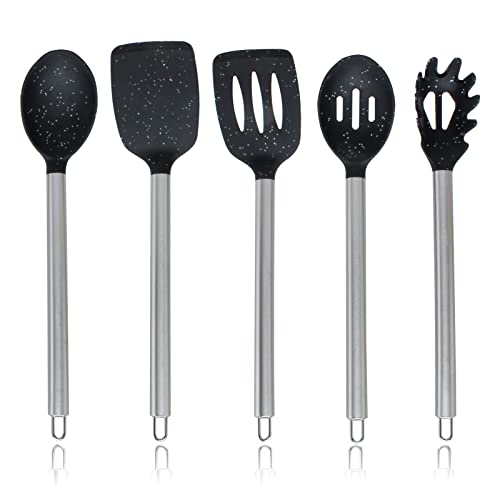 Silicone Cooking Utensils (Speckled Black / 5 Pieces)