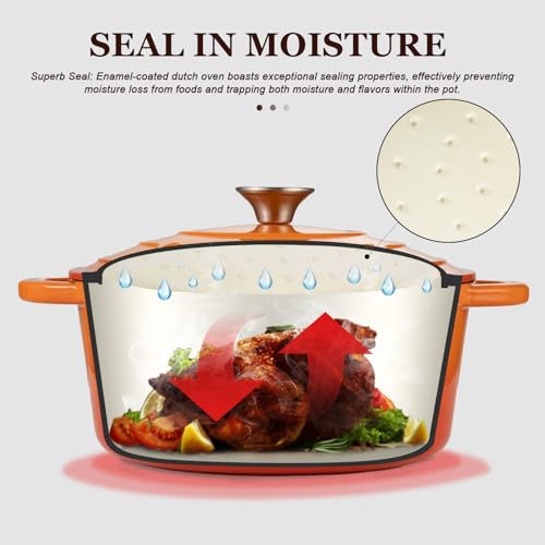 Enameled Cast Iron Dutch Oven (4.5 Quart / Pumpkin)
