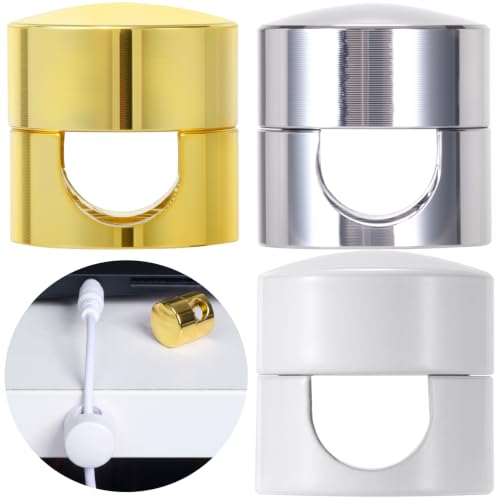 3 Sets Charger Holders for Cords (3 Sets / Gold, White, Silver)