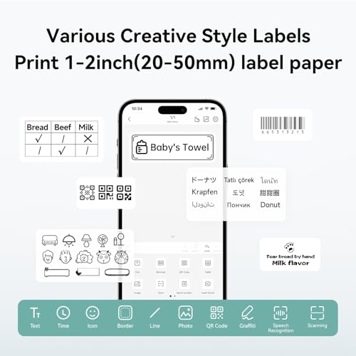 B1 Label Maker Machine with Tape for Home and School