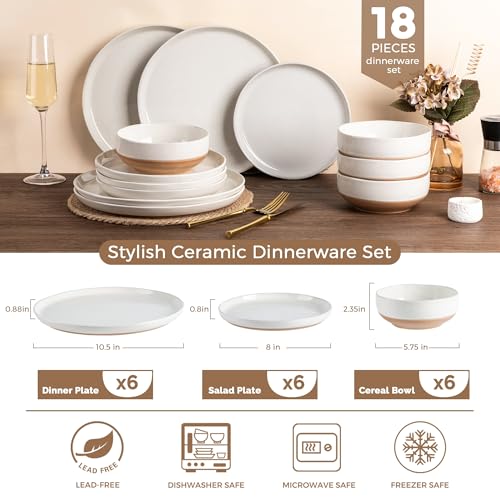 Dinnerware Sets for 6 (Light Beige / Service For 6(18Pcs))