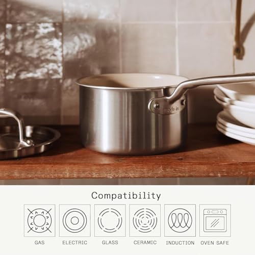 Cookware 2 QT CeramiClad Non Stick Saucepan with Lid (2 QT)