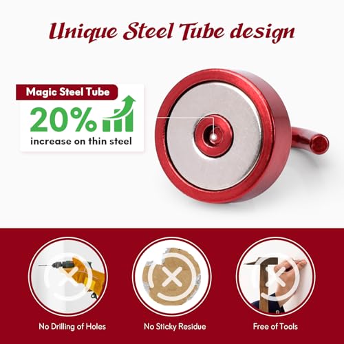 Magnetic Hooks Steel Tube Design for Cruise (Red / 40lb Magnetic Hooks)
