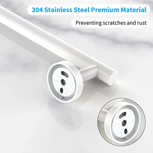 2 Pieces White Bathroom Towel Bar (White / 24inch)