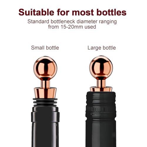 Wine Stoppers for Wine Bottles 3Pcs Vacuum Wine Bottle Stopper with Silicone Reusable Wine Corks (3 Count)