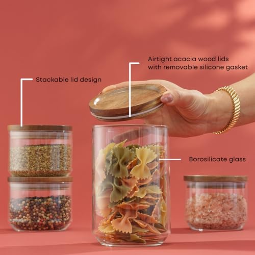 Holden 7 Piece Stackable Glass Storage Containers with Lids (72 Ounce)