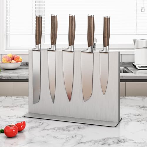 Stainless Steel Magnetic Knife Holder (11.6x8.2 inch Silver)