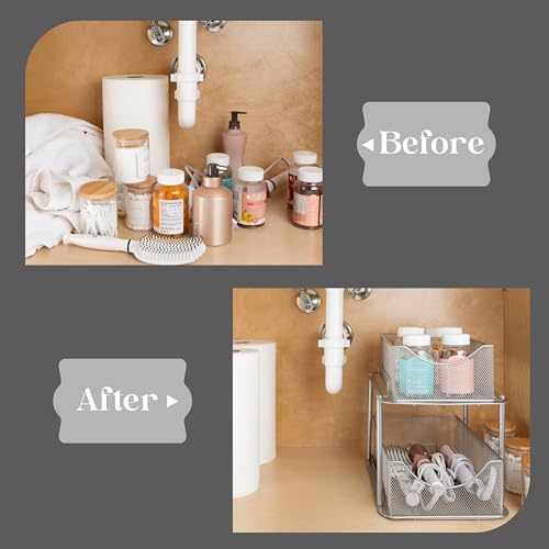 Pull Out Under Sink Organizer (2 Pack / Silver)
