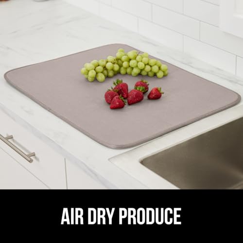 Ultra Absorbent Microfiber Dish Drying Mat (18" x 16" / Microfiber / Almond)