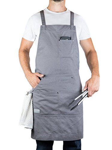 Professional Grade Chef Apron for Men and Women (Grey)