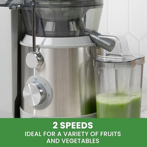 Centrifugal Juicer with Extra Large Chute High Speed Extractor For Fruits and Vegetables (Silver)