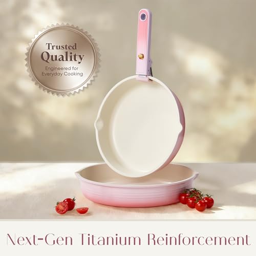 20pcs Titanium Cookware Set (Gradient Pink)