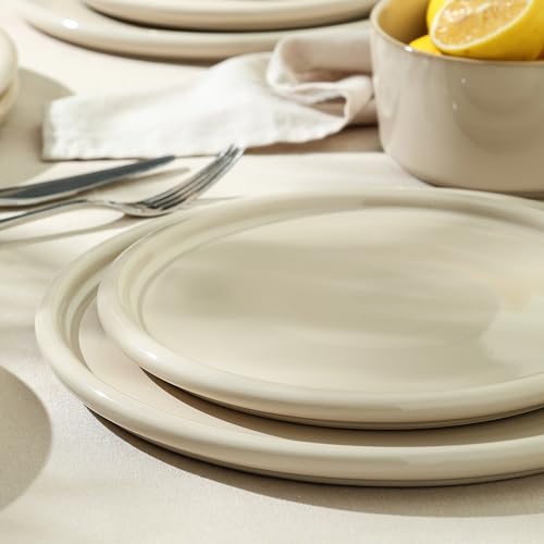 Eden 4 Piece Dinner Plate Set Stoneware (Beige / 4-Piece - Dinner Plate)