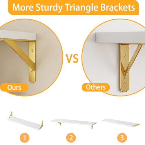 23.6in Floating Shelves for Wall Home Decor (White / 23.6 x 6.1 x 0.59 inches)