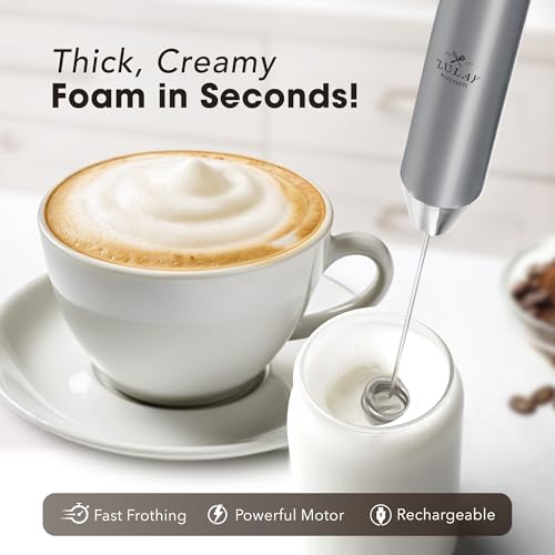 Rechargeable Milk Frother Handheld (Alpha Silver / Rechargeable Z1 Motor Max)