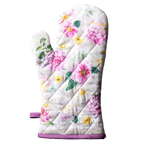 Maison d'Hermine Oven Gloves 100% Cotton Oven Mitt (071 - Pivoine / 7.5" x 13" (Oven Mitt))