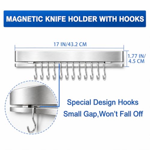 17 Inch Magnetic Knife Holder for Wall (Silver / 17 Inch)