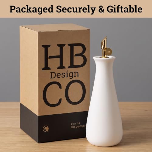 Ceramic Olive Oil Dispenser with Self (White)