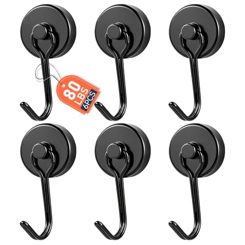 Magnetic Hooks (Black / 0.98in)