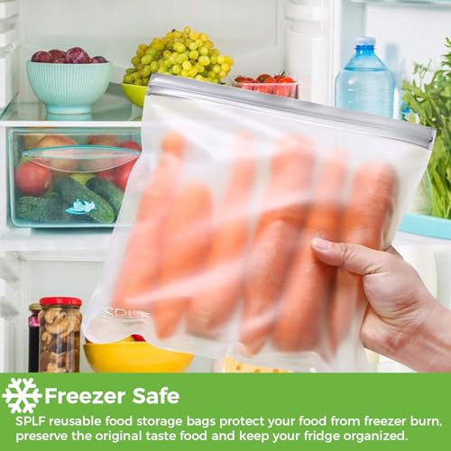 6 Pack Reusable Gallon Freezer Bags Dishwasher Safe (6 Pack-6 Gallon / Gray)