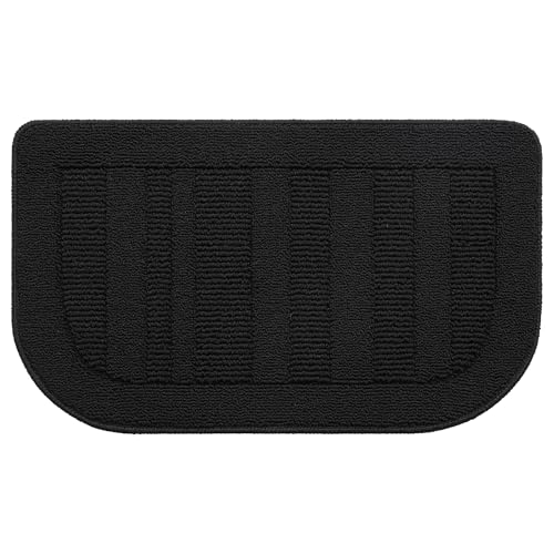 30x18 Inch Kitchen Rugs Non Slip Washable Kitchen Sink Rug (1'6" x 2'6" (Semicircular) / Black)