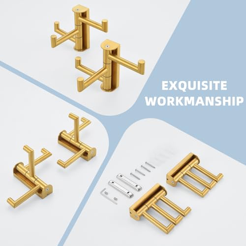 Brushed Gold Towel Hook (2 Pack / Brushed Gold)