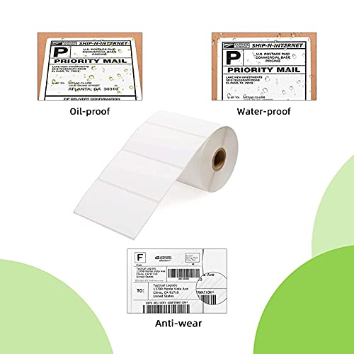 Compatible 4" x 2" Direct Thermal Labels Replacement for Barcodes Postage Address Shipping Compatible with Rollo & Zebra Desktop Printers Adhesive & Perforated (4" x 2" / 12 Rolls)