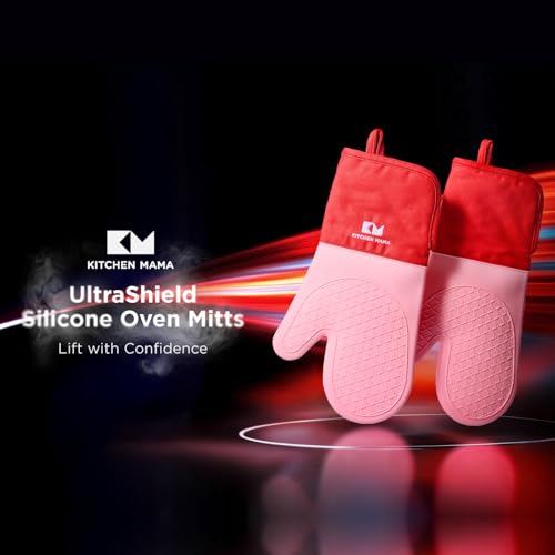 UltraShield Silicone Oven Mitts (Red / Standard)
