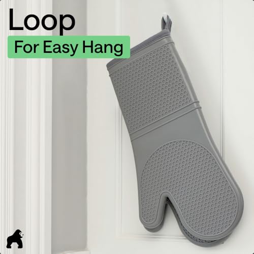 Silicone Oven Mitts (Gray / 12.5" Oven Mitts)