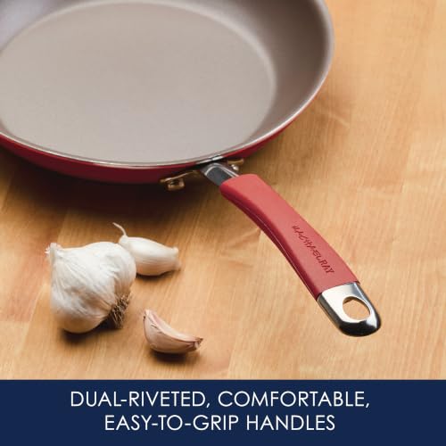 Cucina Nonstick Cookware Pots and Pans Set (Cranberry Red / 14 Piece)