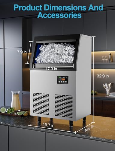 Commercial Ice Maker Machine (200lbs/24H / Commercial Ice Maker-Black)