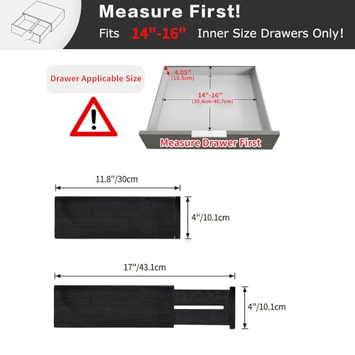 Dresser Drawer Dividers (Black / 4"H, Small)