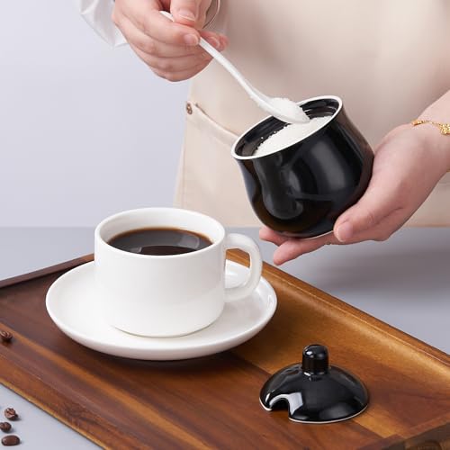 7 OZ Ceramic Sugar Bowl with Lid and Spoon