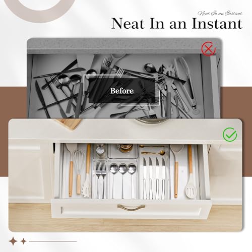 14 PCS Clear Plastic Drawer Organizer Set (14 Count)
