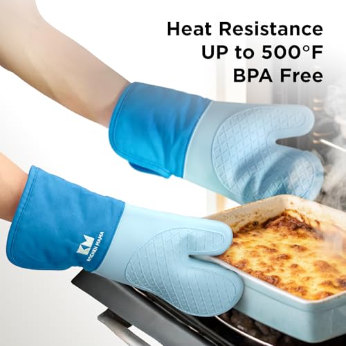 UltraShield Silicone Oven Mitts (Blue / Standard)