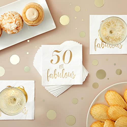 50th Birthday Napkins for Women (50 Pack)