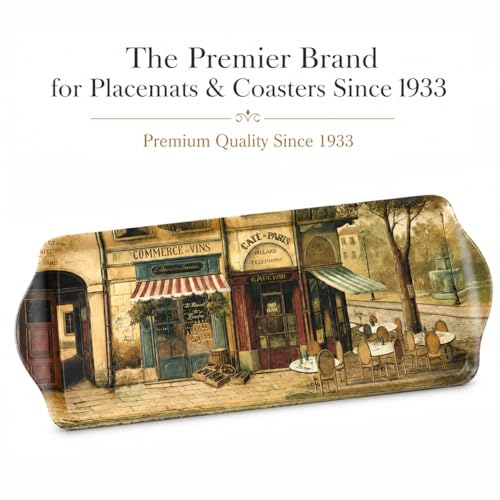 Parisian Scenes Melamine Rectangular Tray (15.1" x 6.5" x 1" / Parisian Scenes)