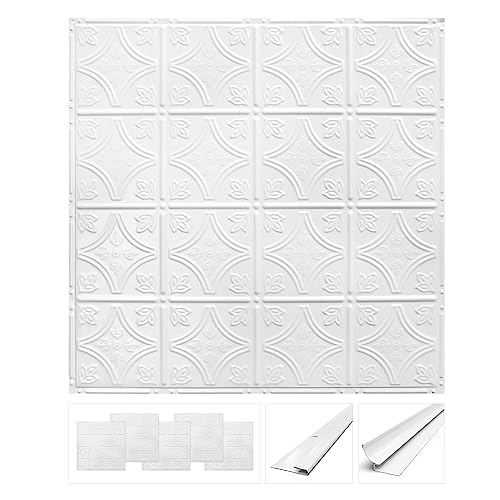 Tin Backsplash [5 (Pattern #3 / Bright White Satin)
