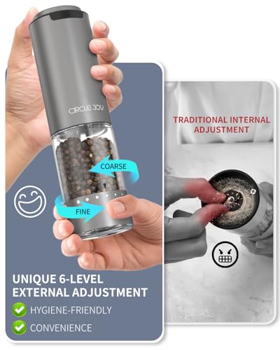 Rechargeable Electric Salt and Pepper Grinder Set with Base (Rechargeable Aluminum Set with Base)